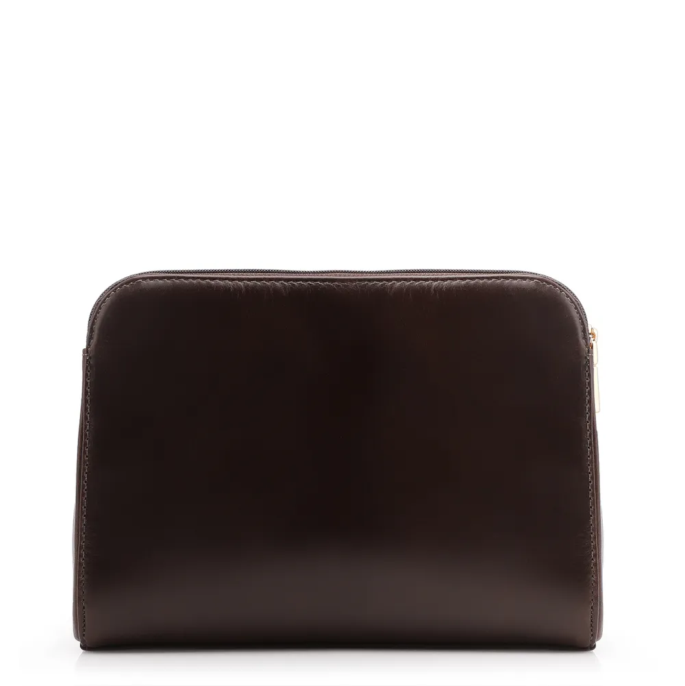  Bolsa Transversal Couro Lezard Marrom Escuro /Couro Marrom Escuro - imagem 3