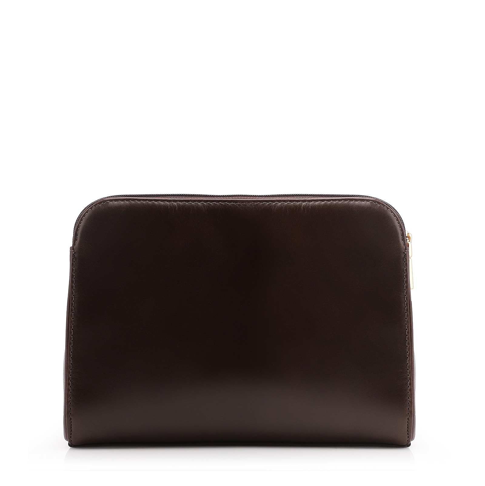 Bolsa Transversal Couro Lezard Marrom Escuro /Couro Marrom Escuro