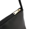 Bolsa Transversal Couro Lezard Preto/Couro Preto Tramado - imagem 5