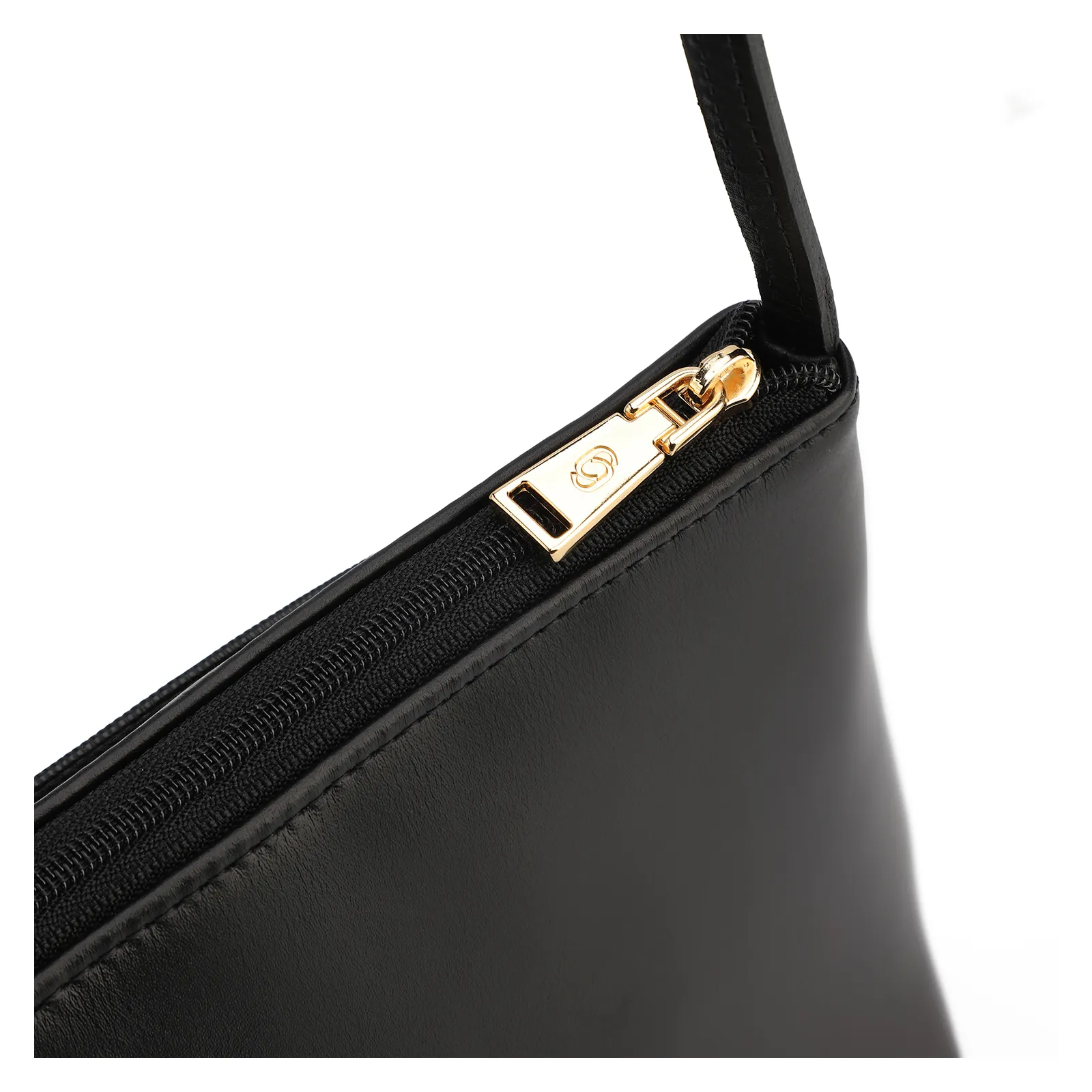 Bolsa Transversal Couro Lezard Preto/Couro Preto Tramado