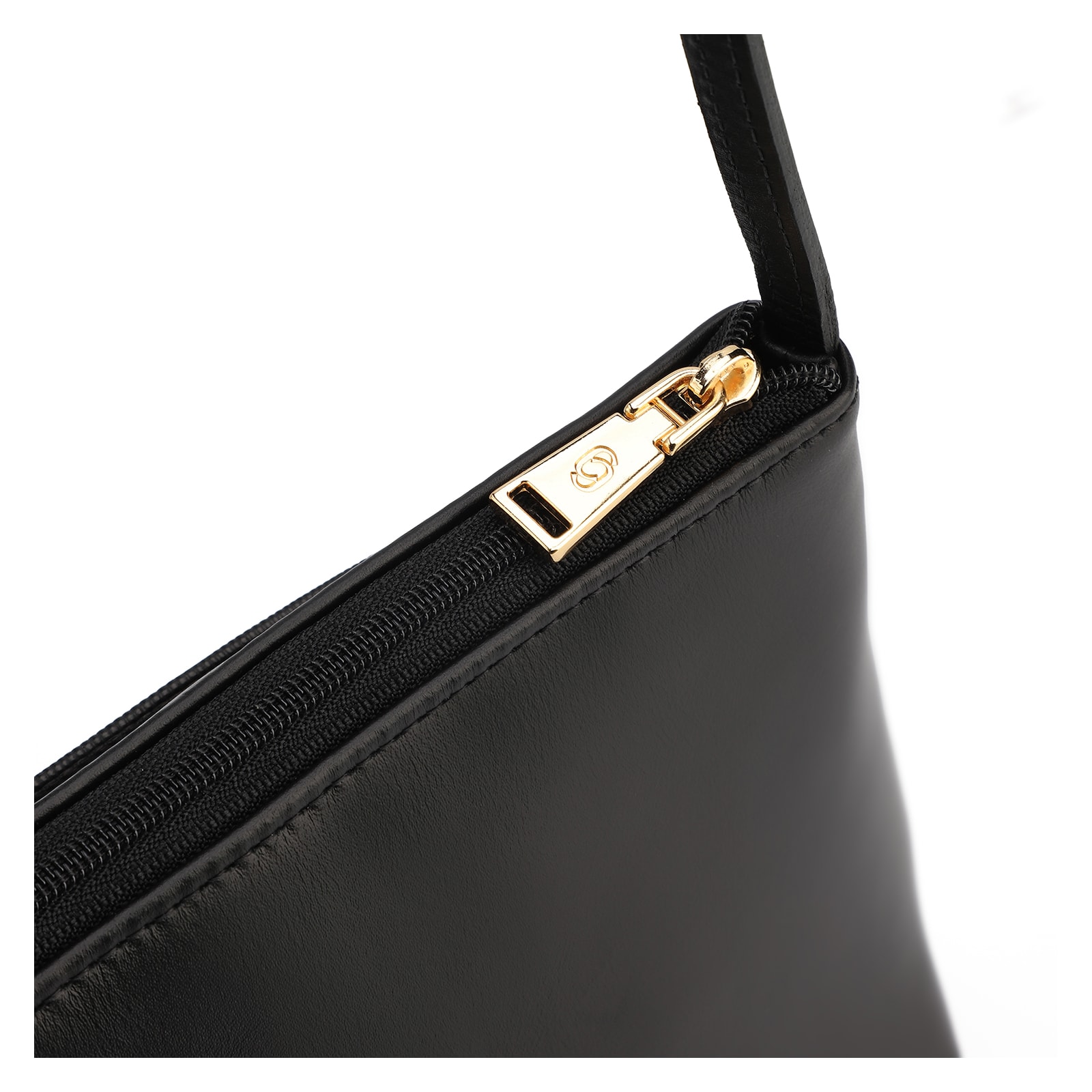 Bolsa Transversal Couro Lezard Preto/Couro Preto Tramado