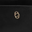 Bolsa Transversal Couro Lezard Preto/Couro Preto Tramado - imagem 6
