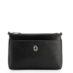 Bolsa Transversal Couro Lezard Preto/Couro Preto Tramado - imagem 1