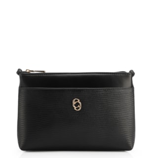 COURO LEZARD PRETO/COURO PRETO Tramado