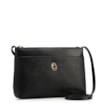 Bolsa Transversal Couro Lezard Preto/Couro Preto Tramado - imagem 2
