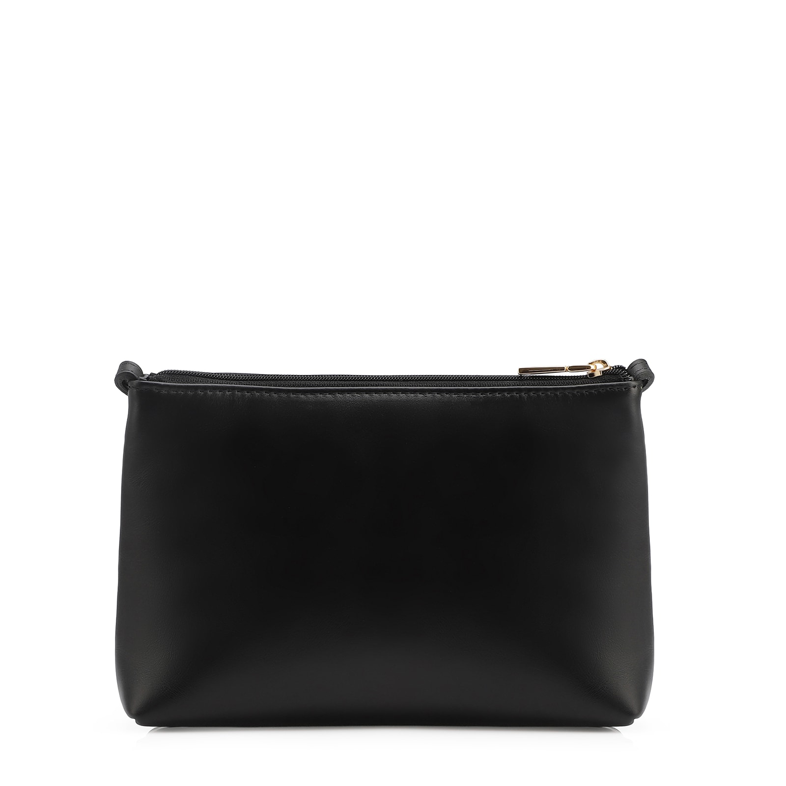 Bolsa Transversal Couro Lezard Preto/Couro Preto Tramado