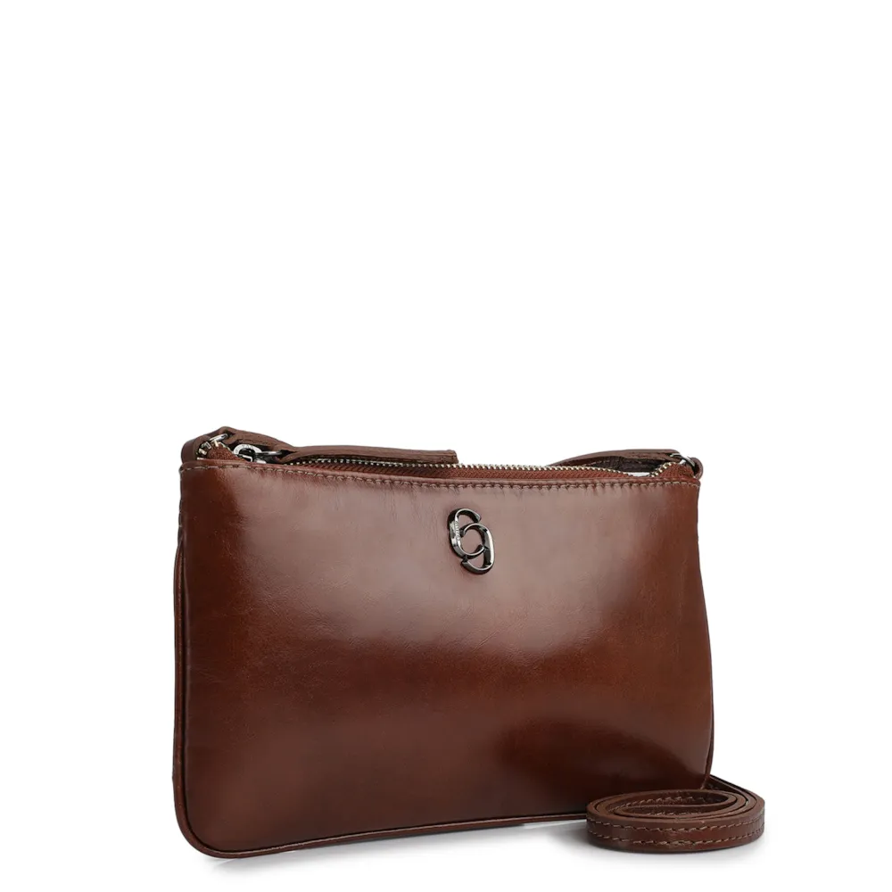 Bolsa Transversal Couro Marrom - imagem 3