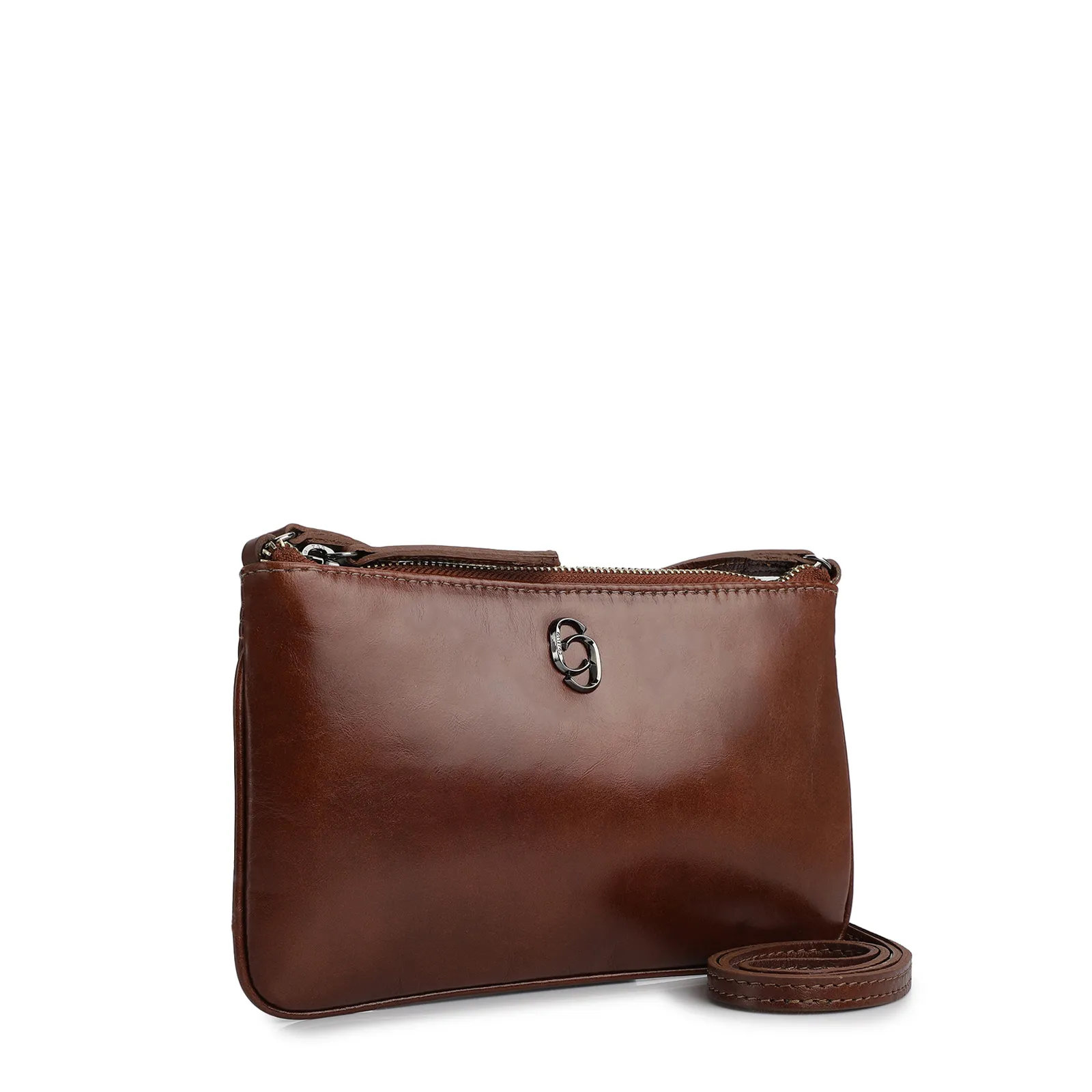 Bolsa Transversal Couro Marrom