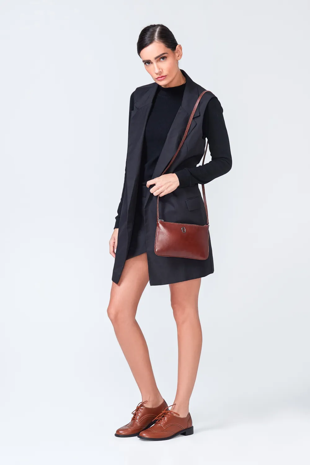 Bolsa Transversal Couro Marrom - imagem 7
