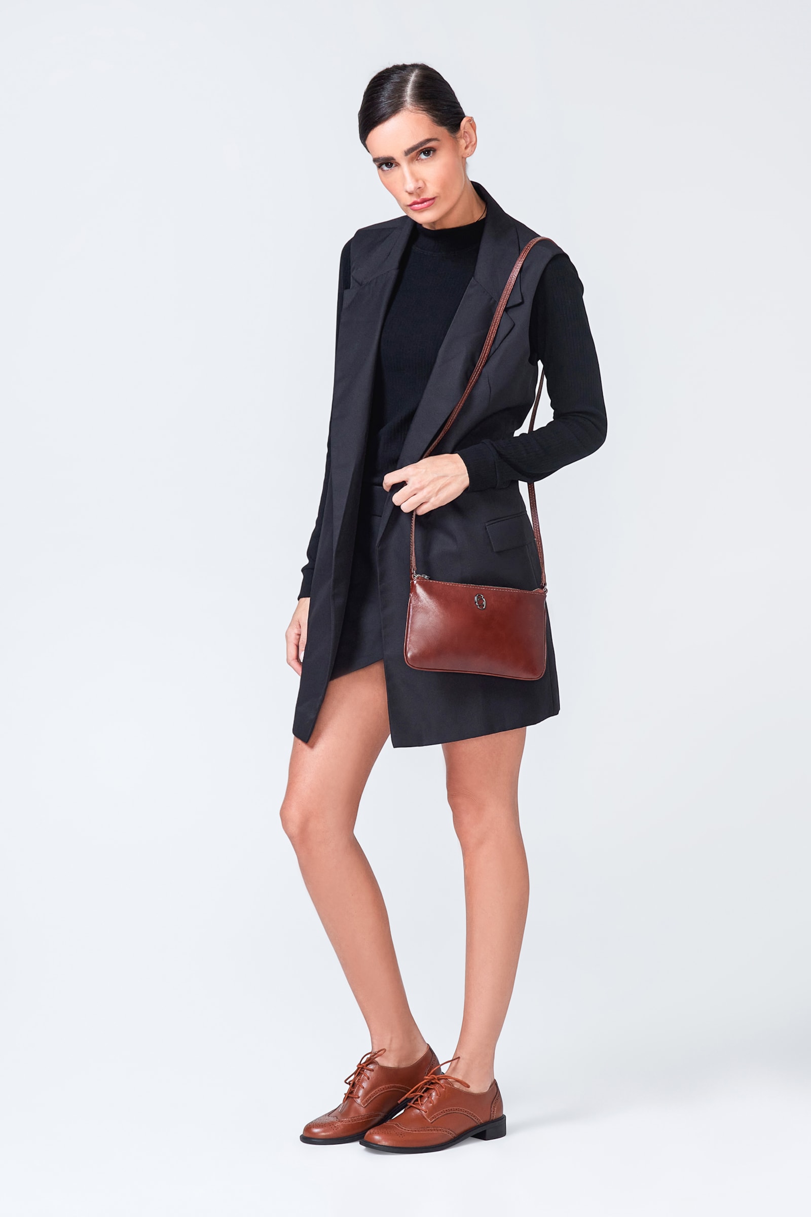Bolsa Transversal Couro Marrom