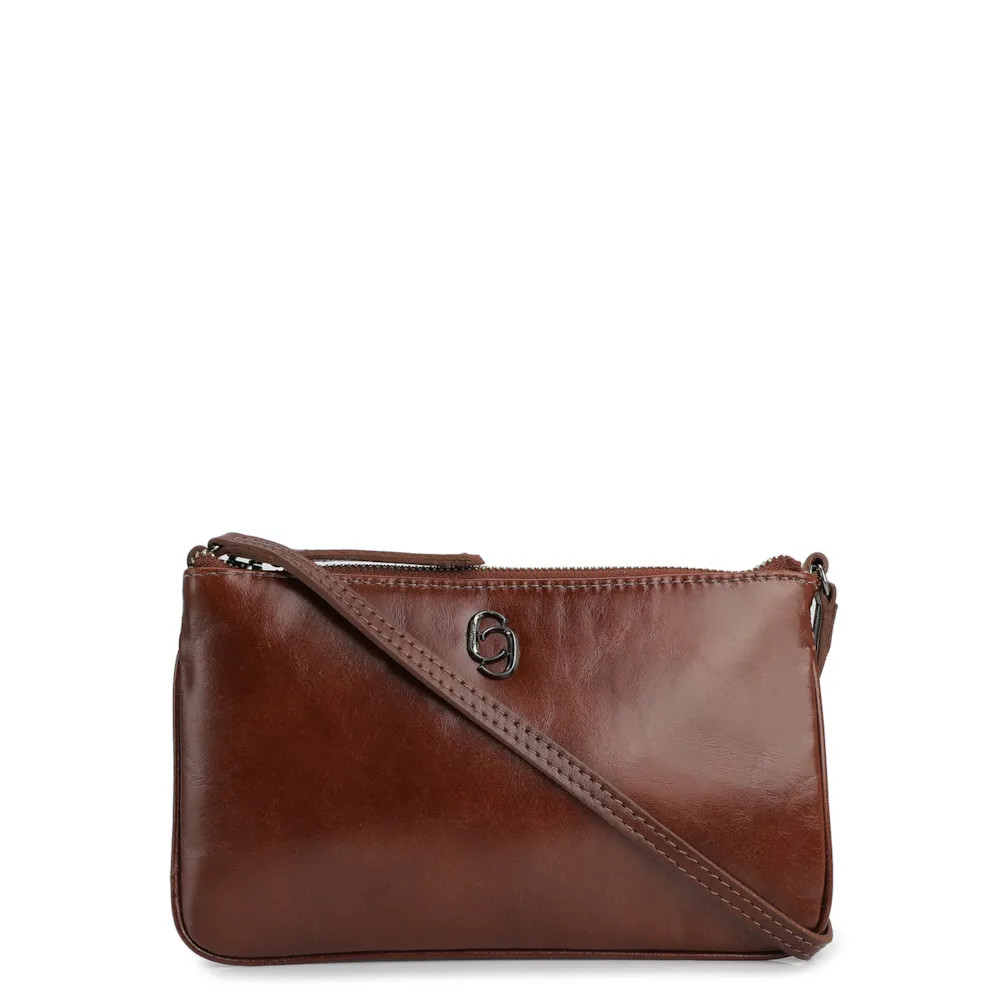 Bolsa Transversal Couro Marrom