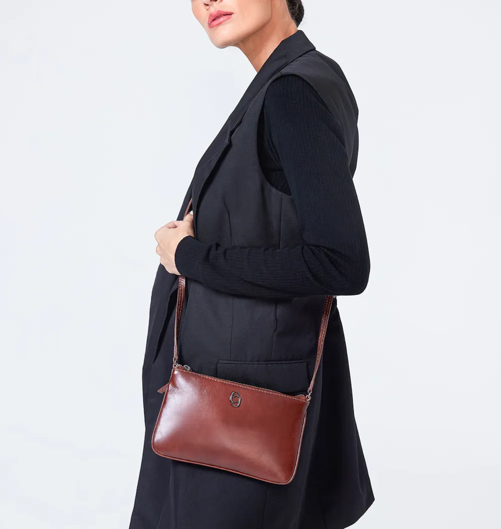 Bolsa Transversal Couro Marrom - imagem 2