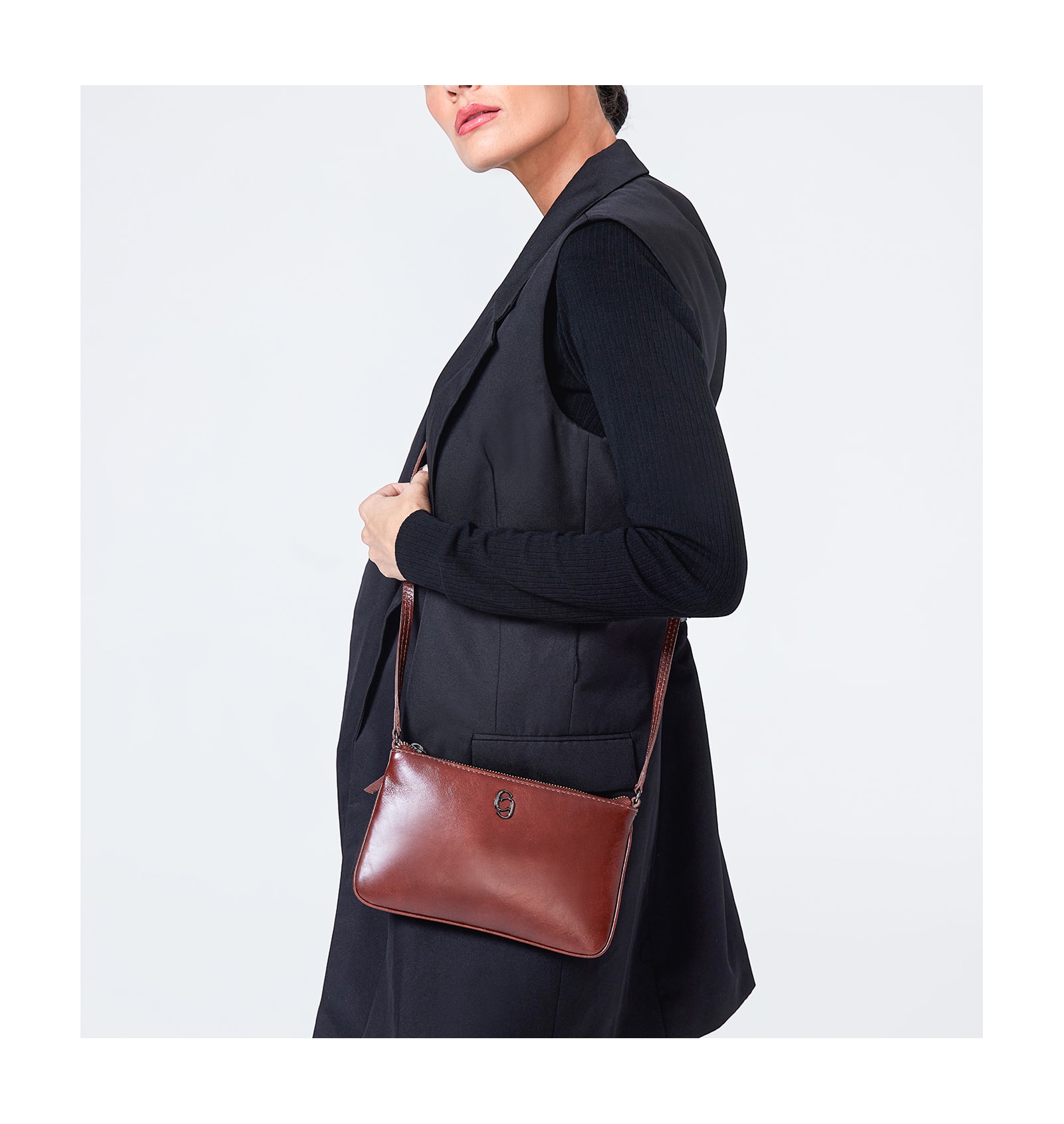Bolsa Transversal Couro Marrom