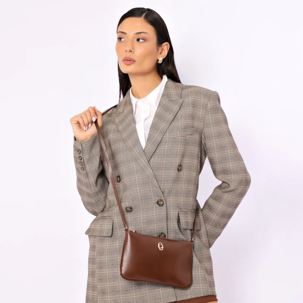 Bolsa Transversal Couro Marrom - imagem 2