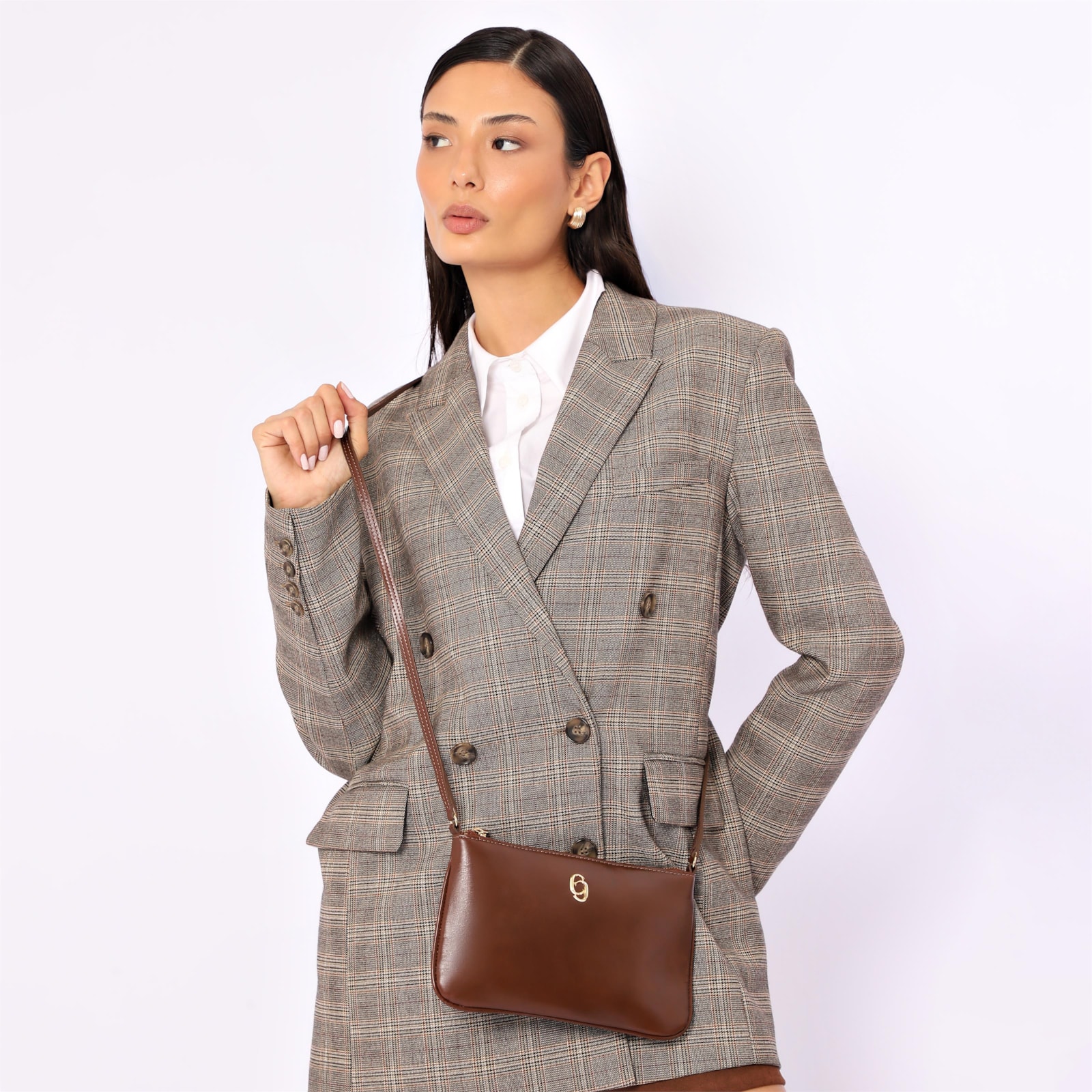 Bolsa Transversal Couro Marrom
