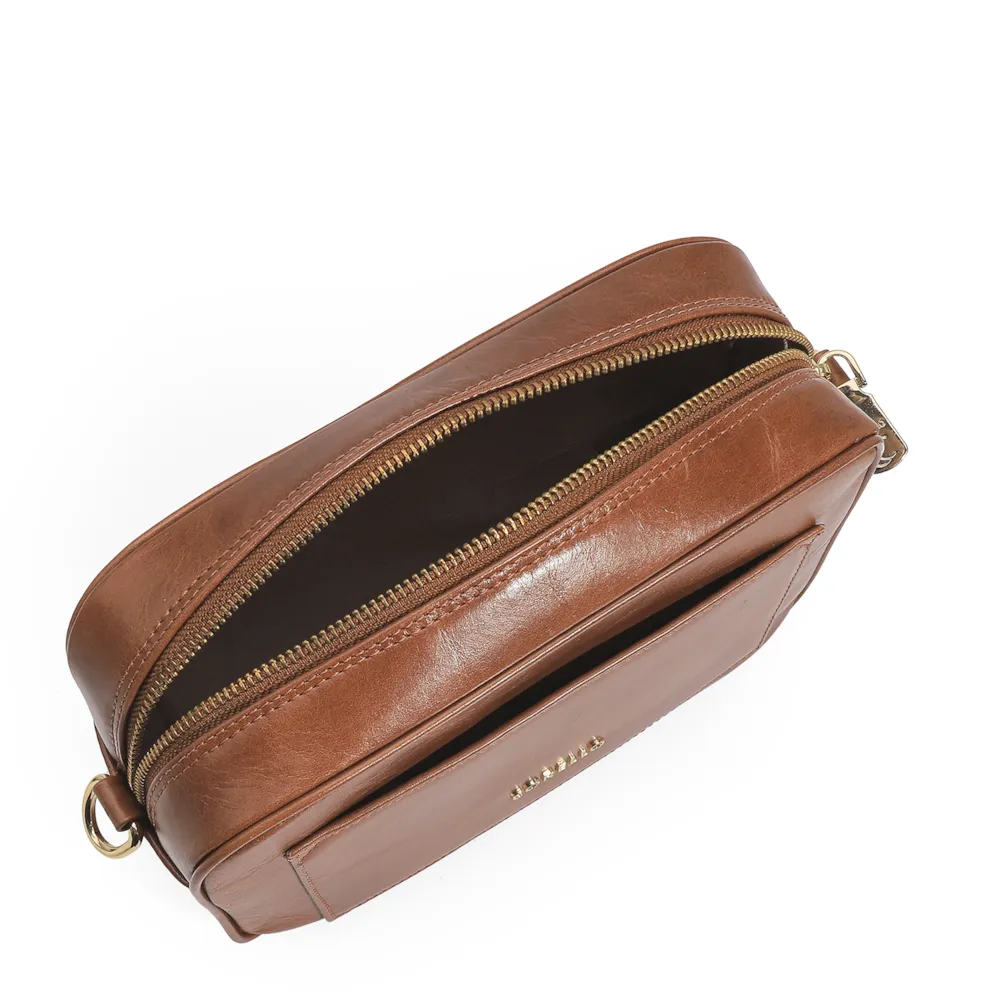 Bolsa Transversal Couro Marrom - imagem 4