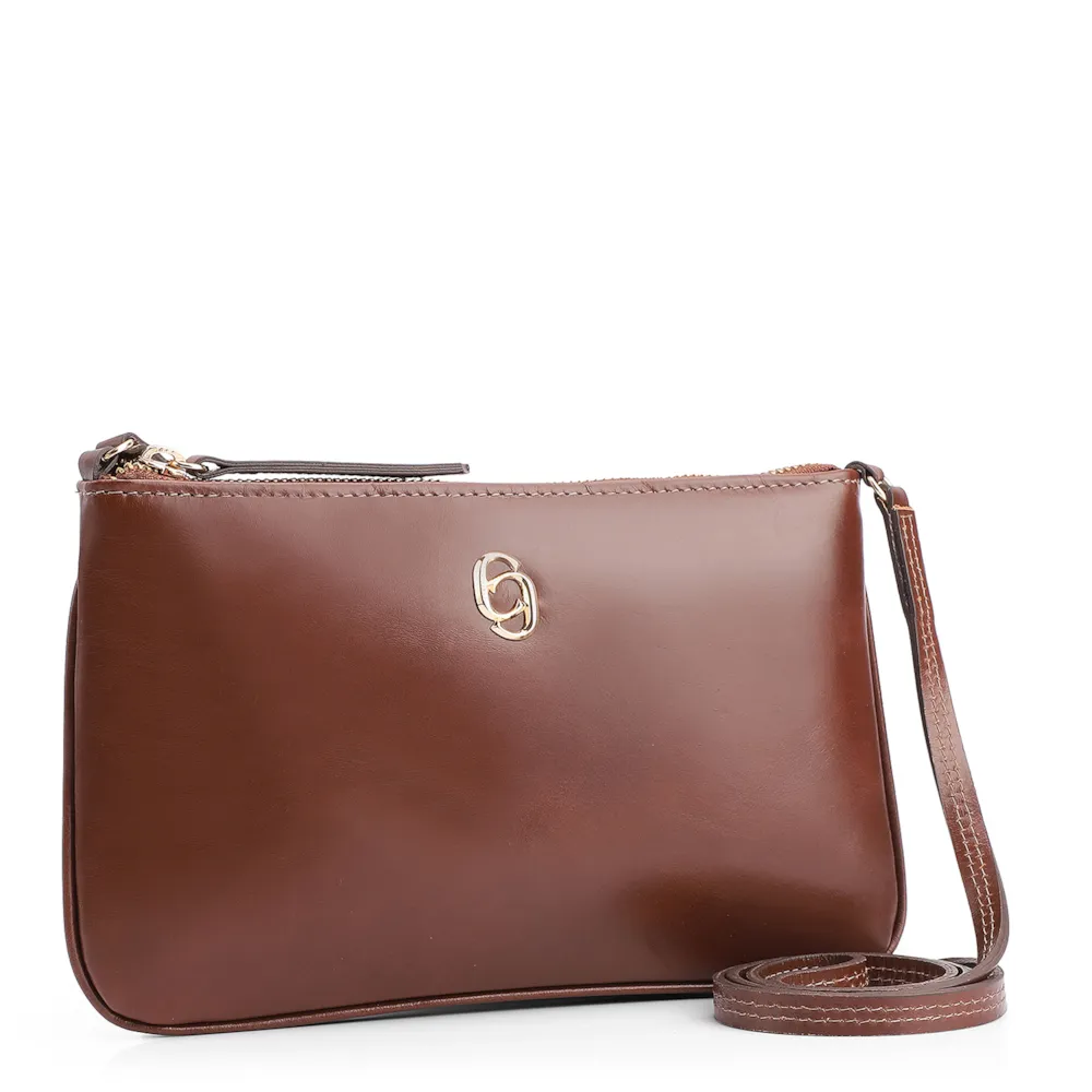 Bolsa Transversal Couro Marrom - imagem 2