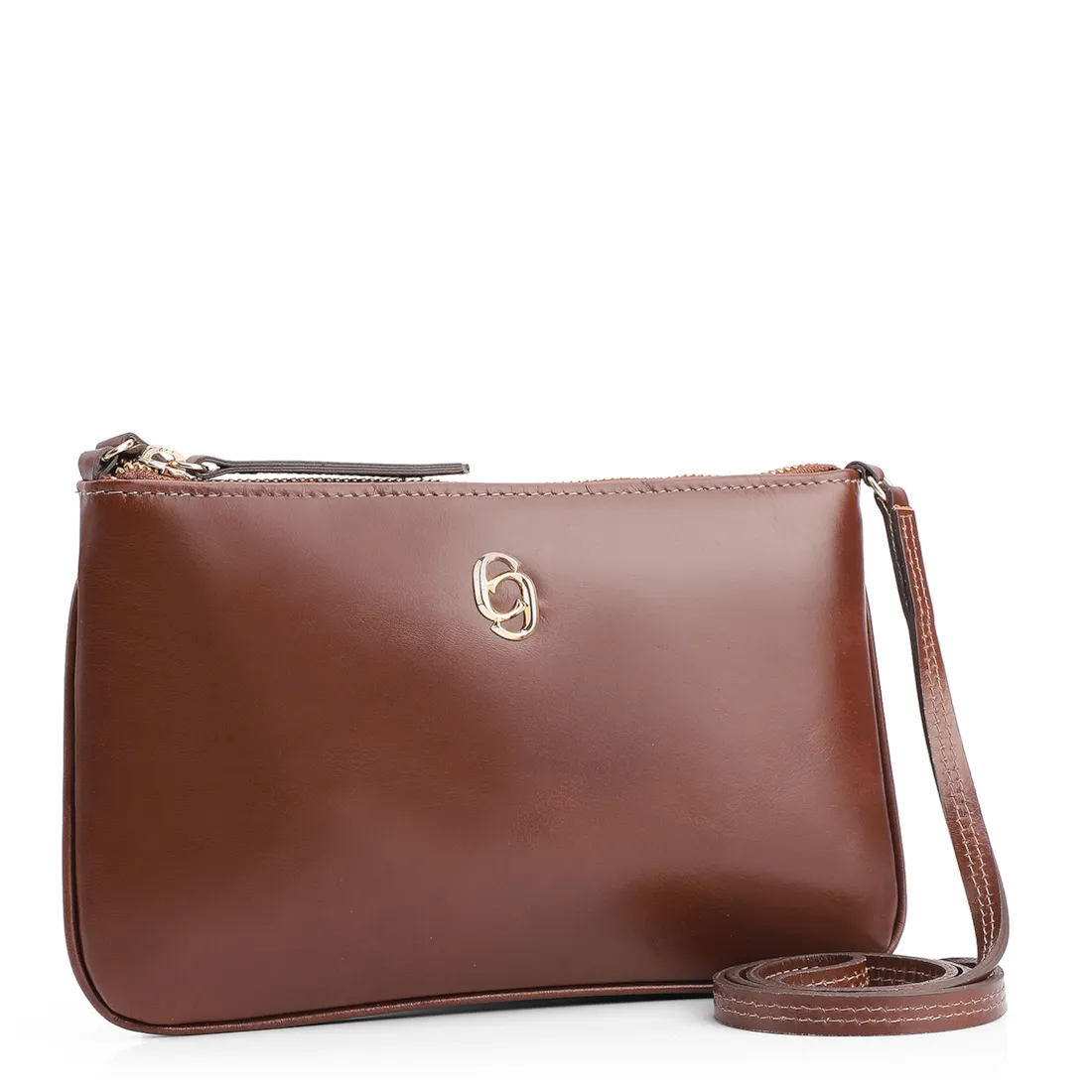 Bolsa Transversal Couro Marrom - foto 2