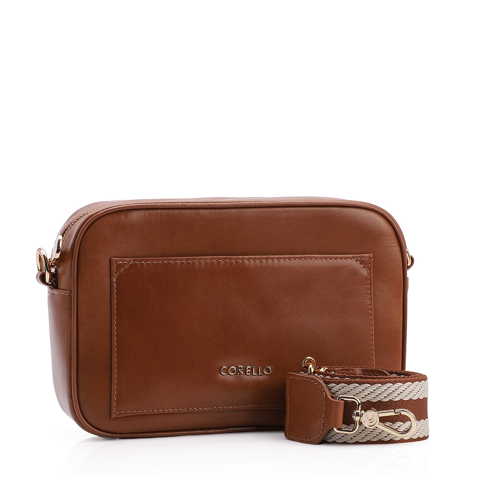 Bolsa Transversal Couro Marrom