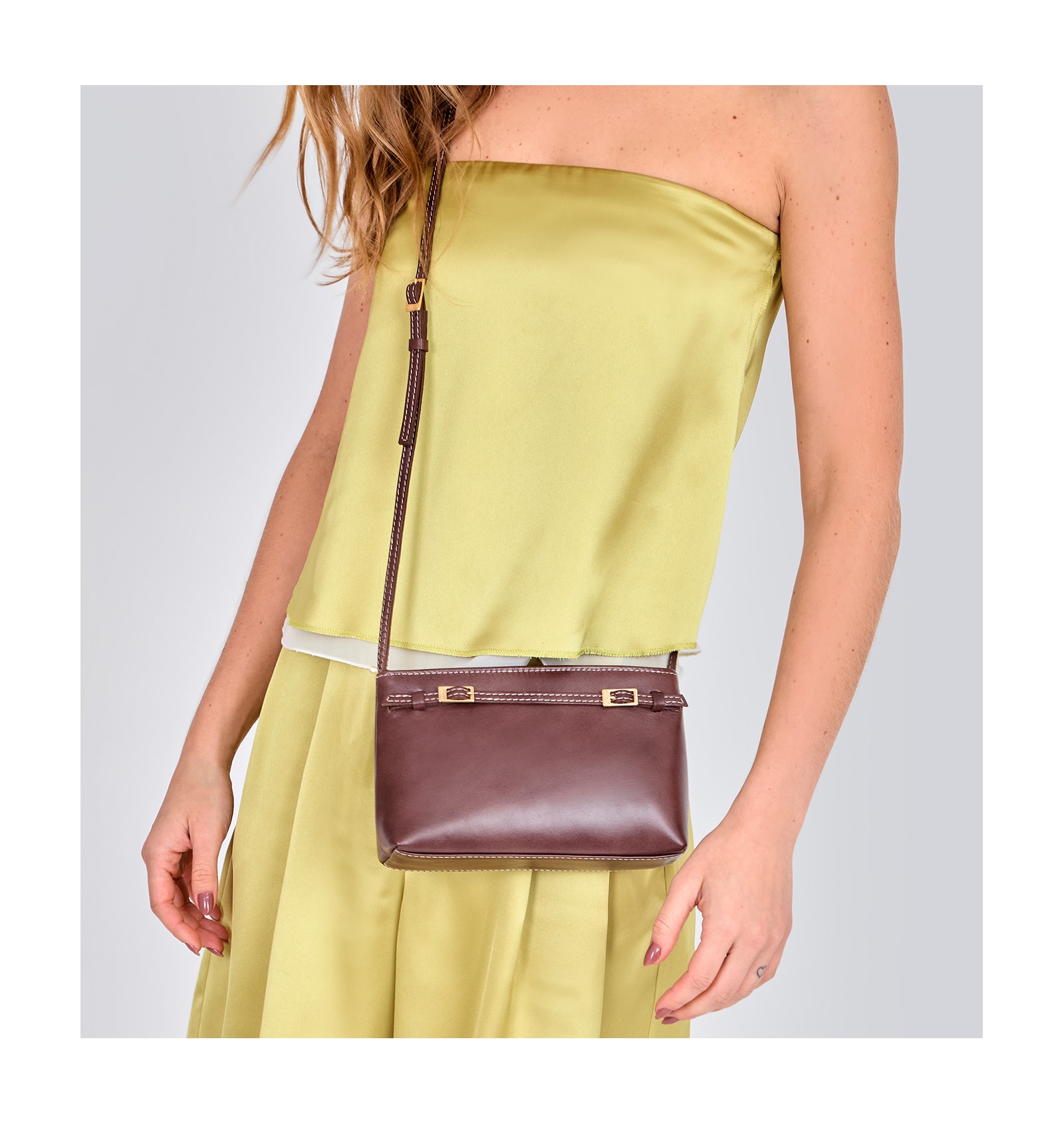 Bolsa Transversal Couro Marrom