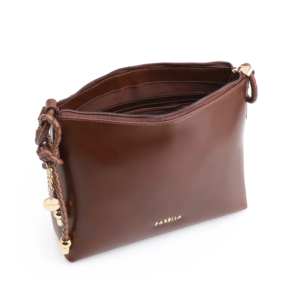  Bolsa Transversal Couro Marrom - imagem 4