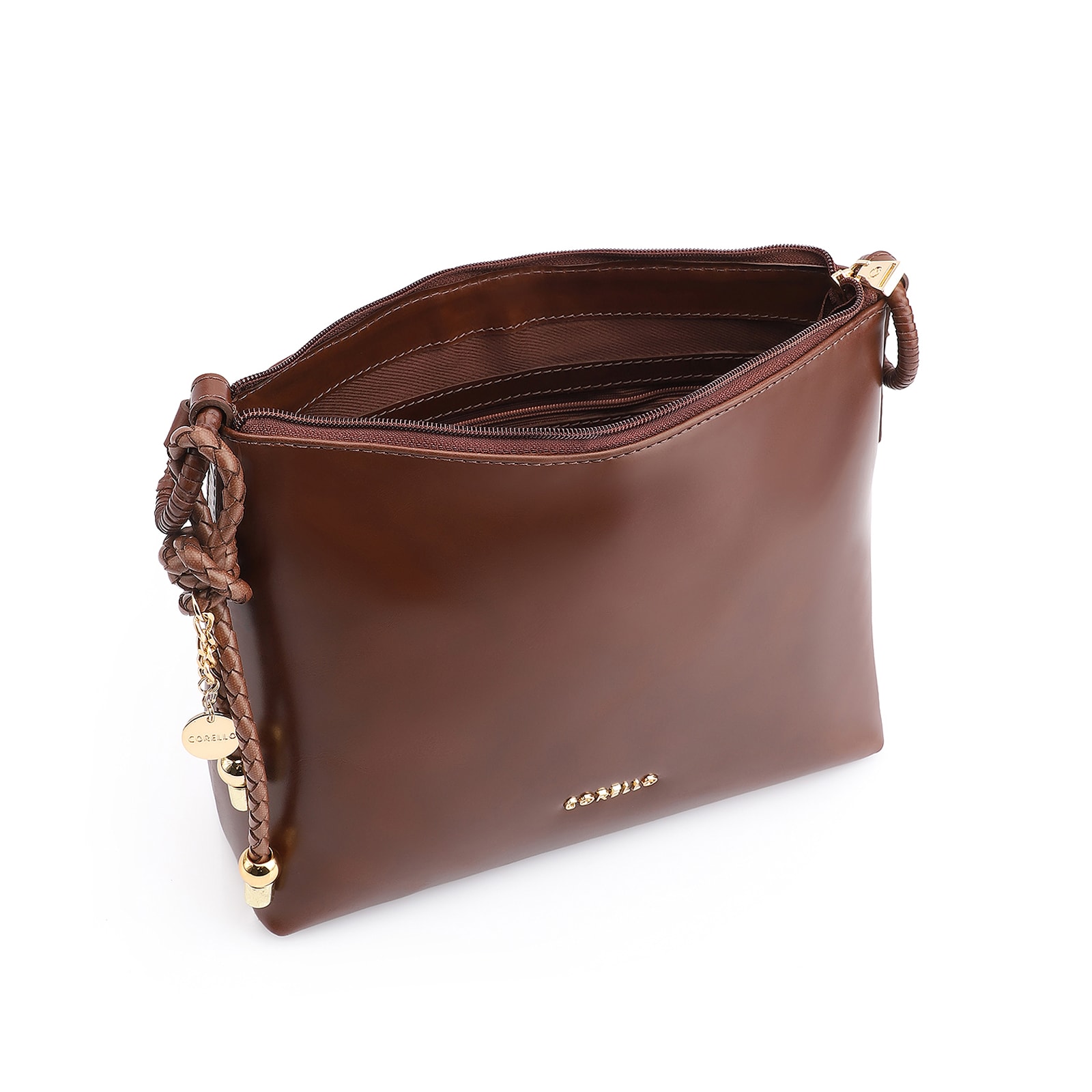  Bolsa Transversal Couro Marrom