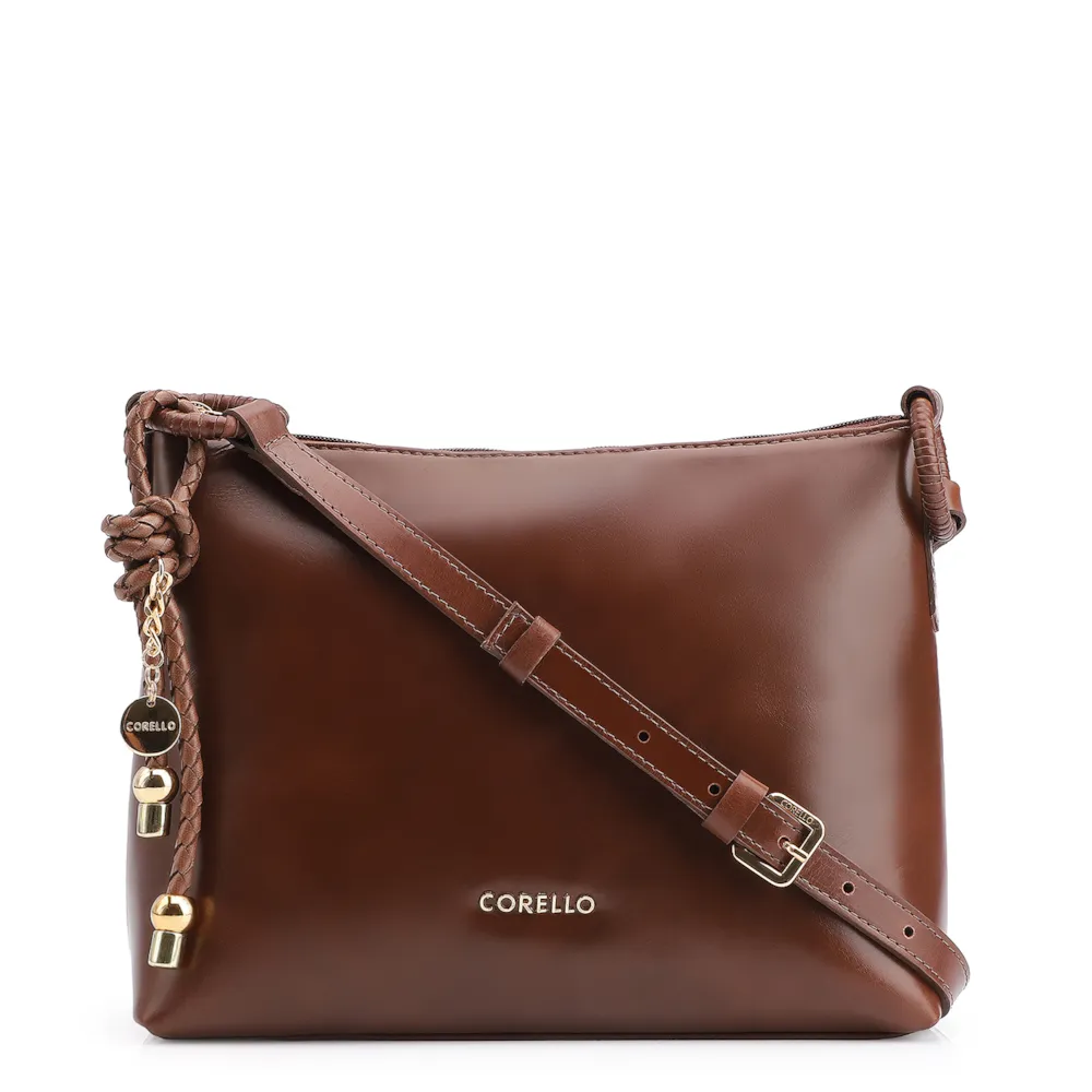  Bolsa Transversal Couro Marrom