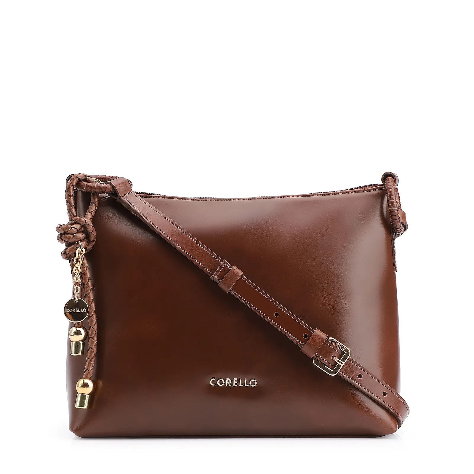 Bolsa Transversal Couro Marrom
