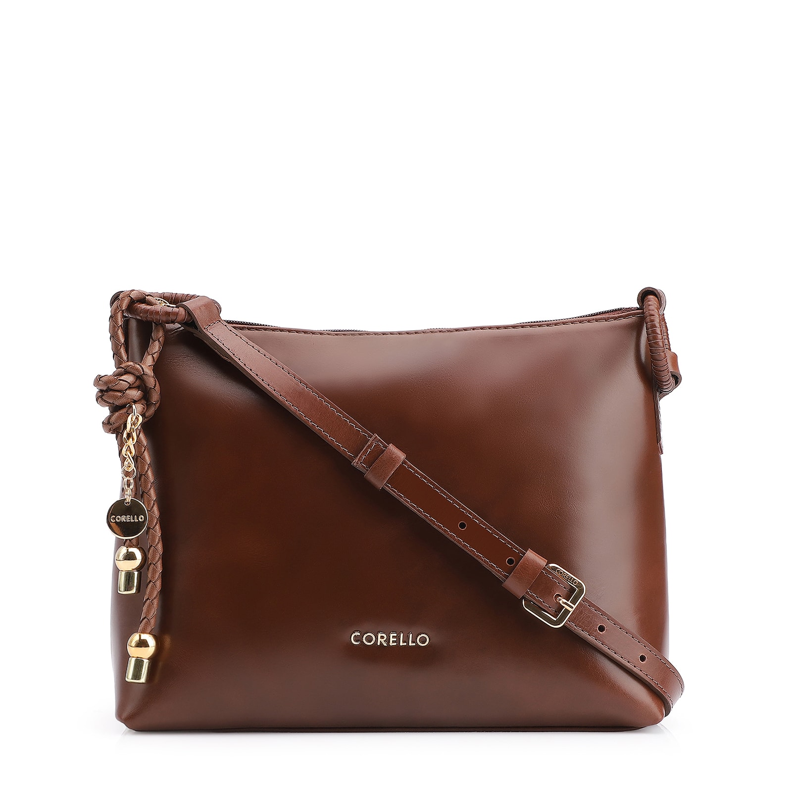 Bolsa Transversal Couro Marrom