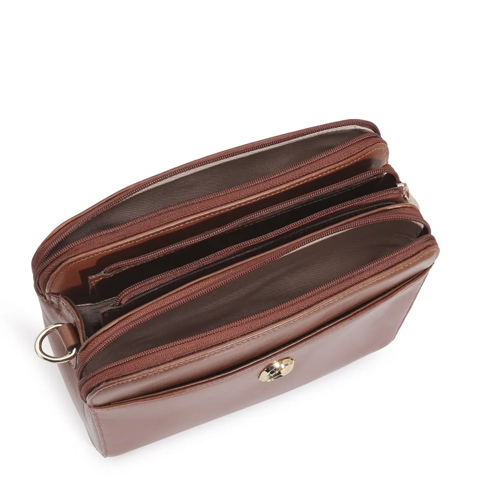 Bolsa Transversal Couro Marrom - imagem 4