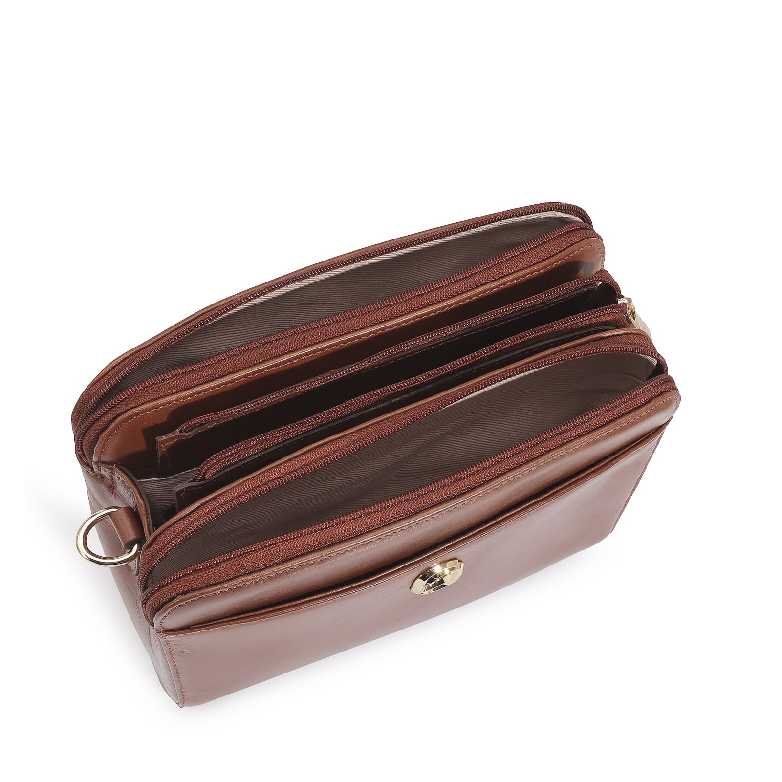 Bolsa Transversal Couro Marrom