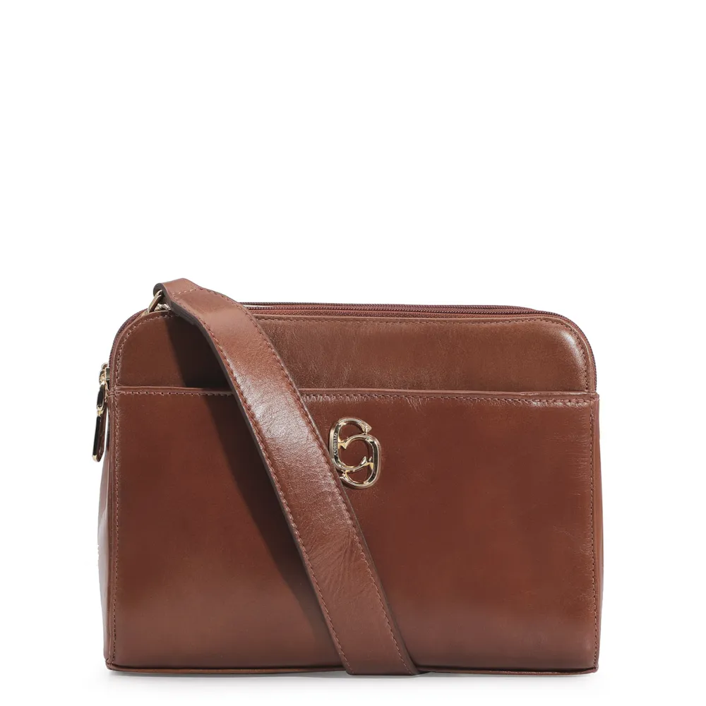 Bolsa Transversal Couro Marrom