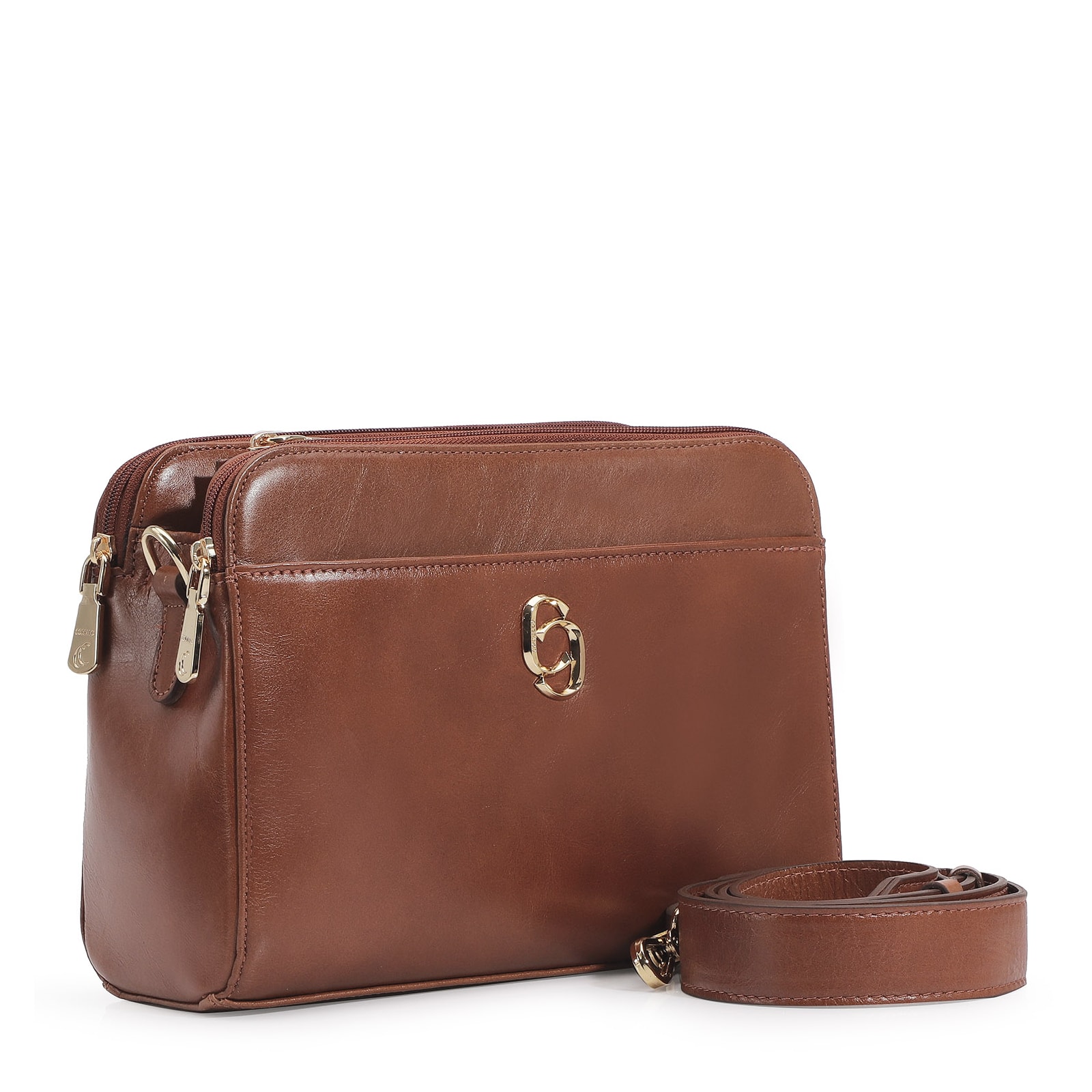Bolsa Transversal Couro Marrom