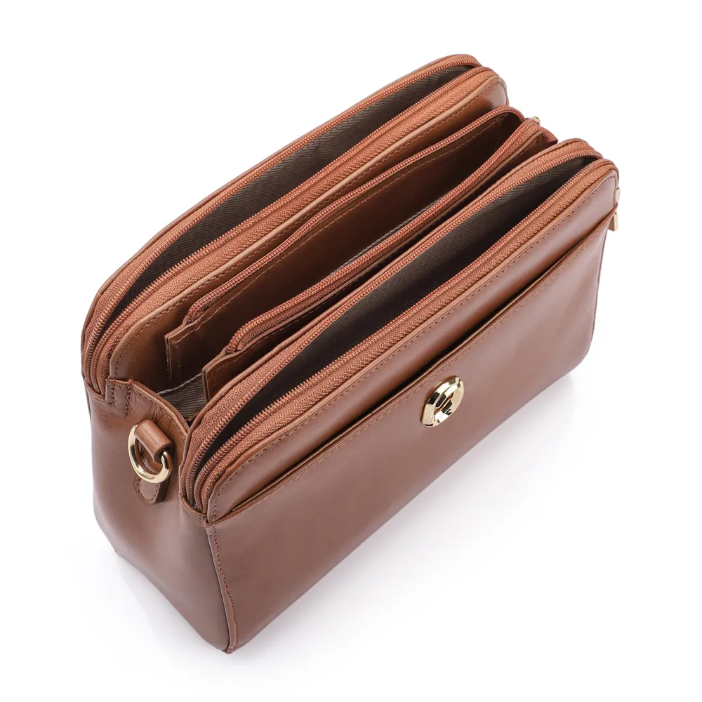 Bolsa Transversal Couro Marrom - imagem 4