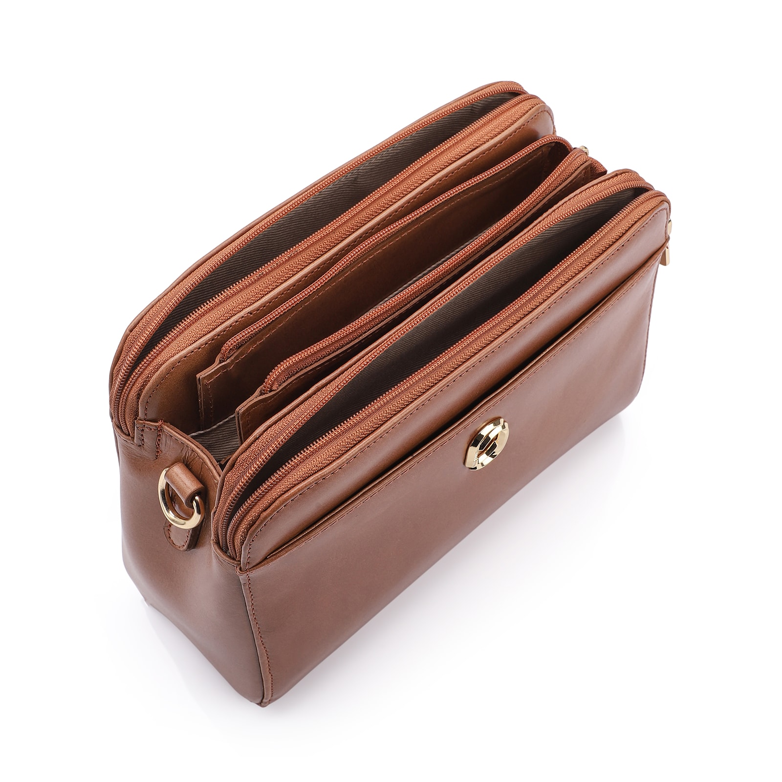 Bolsa Transversal Couro Marrom