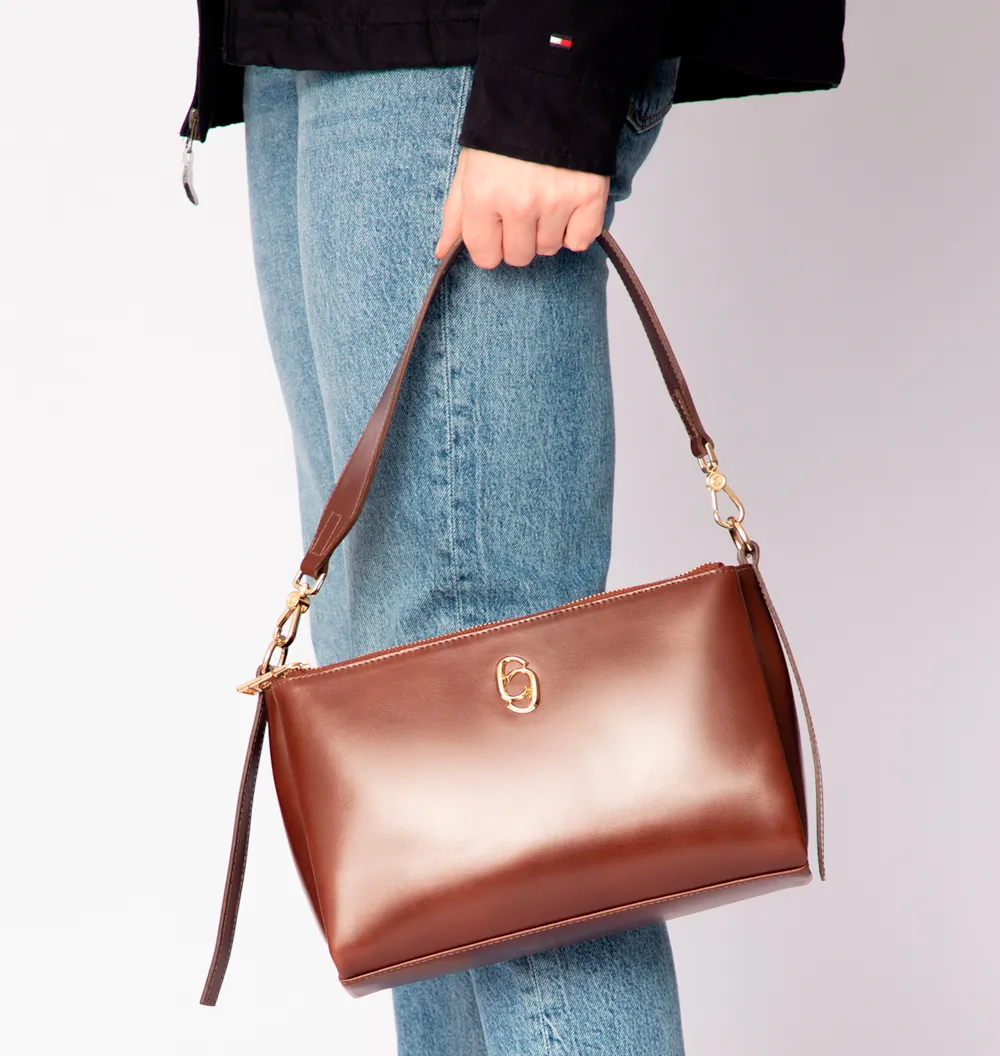 Bolsa Transversal Couro Marrom - imagem 2