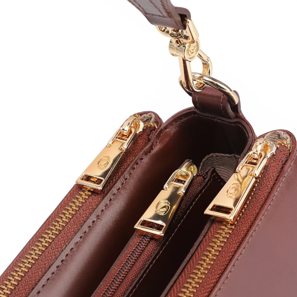 Bolsa Transversal Couro Marrom - imagem 6