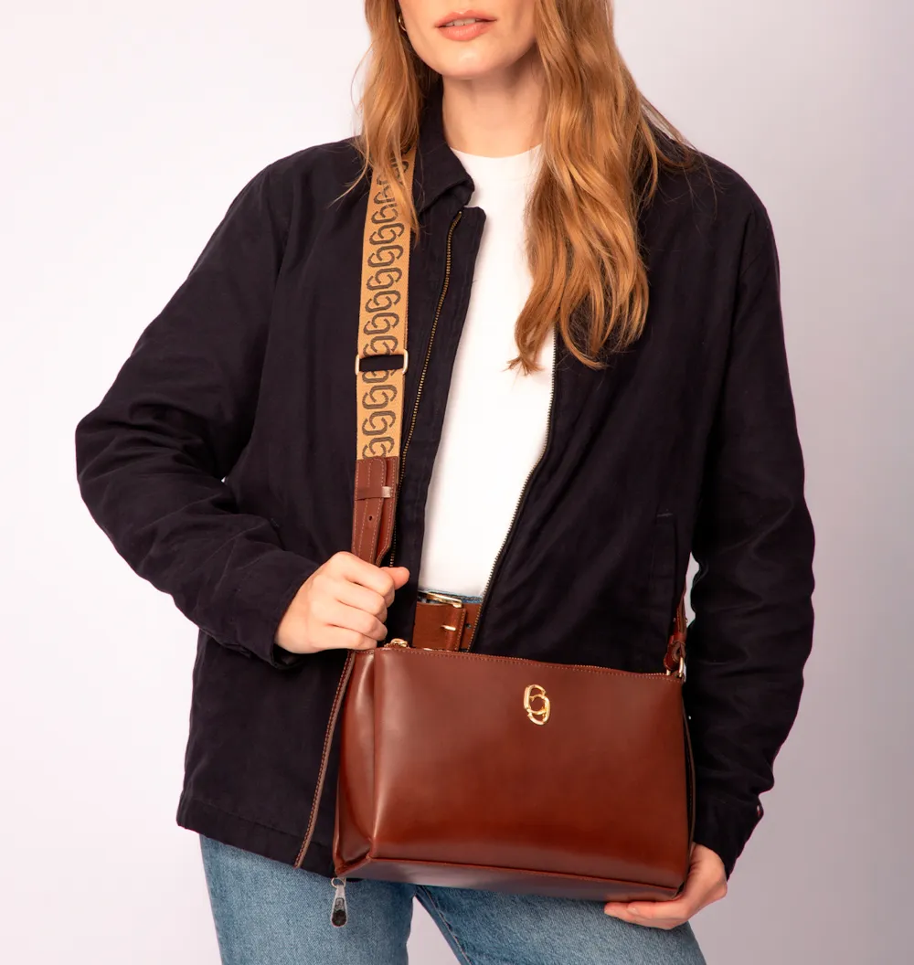 Bolsa Transversal Couro Marrom - imagem 9