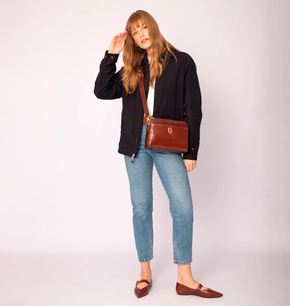 Bolsa Transversal Couro Marrom - imagem 8