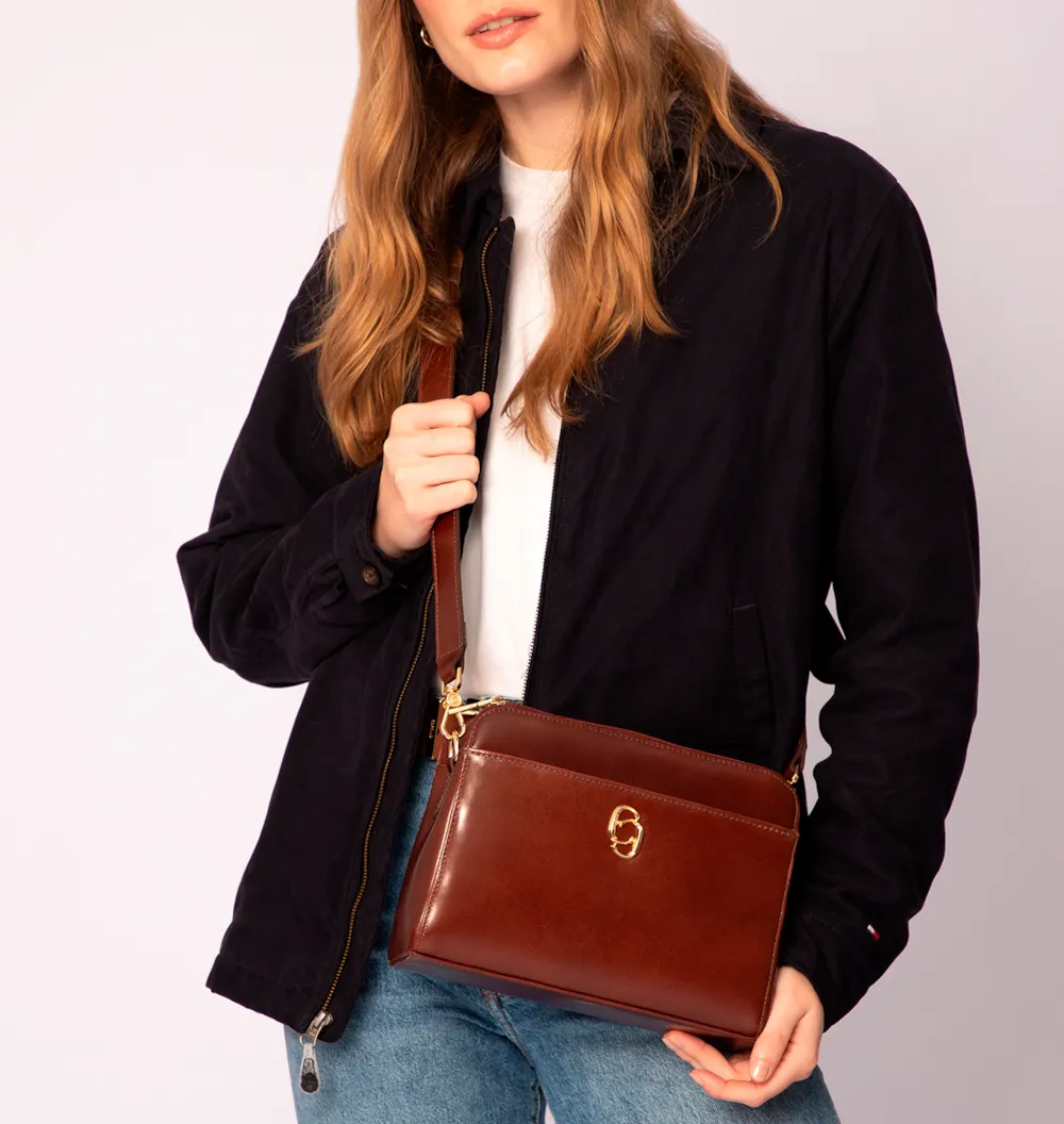 Bolsa Transversal Couro Marrom - imagem 2