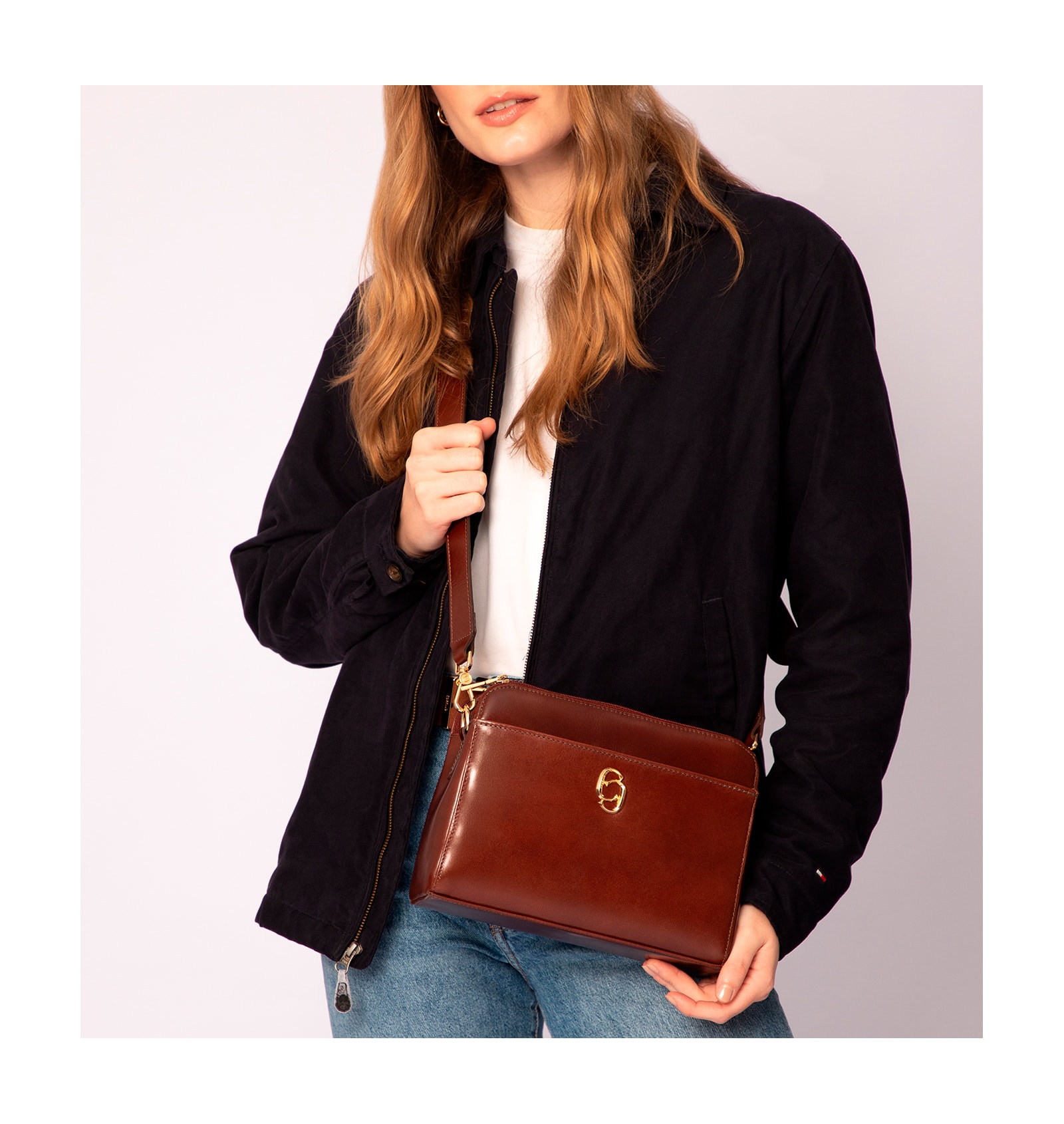 Bolsa Transversal Couro Marrom