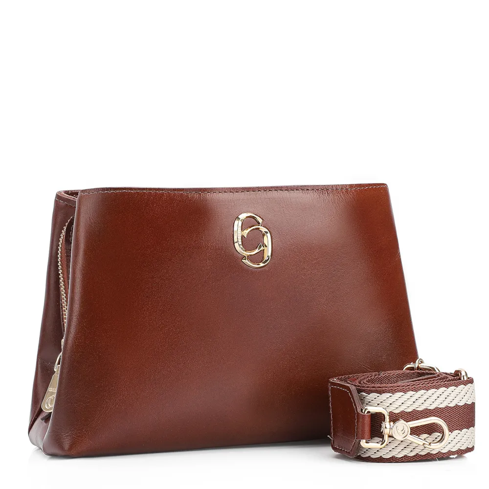Bolsa Transversal Couro Marrom - imagem 2
