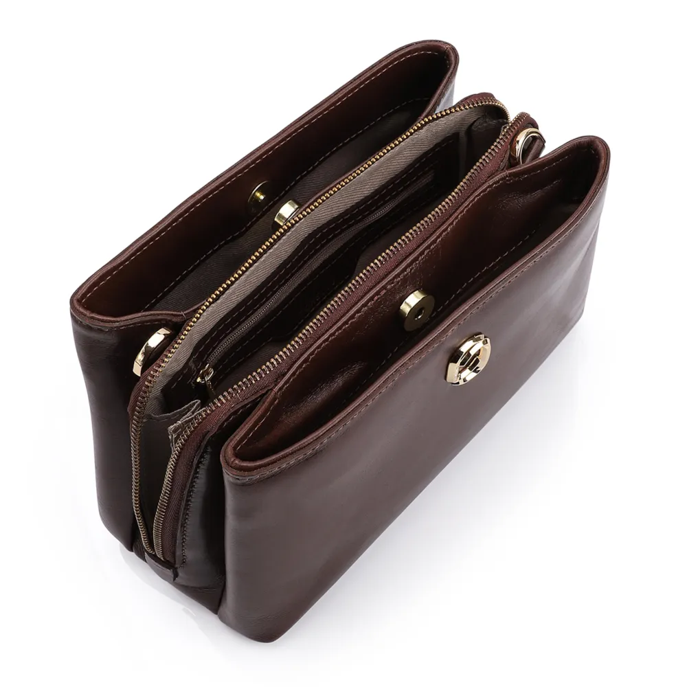 Bolsa Transversal Couro Marrom - imagem 4