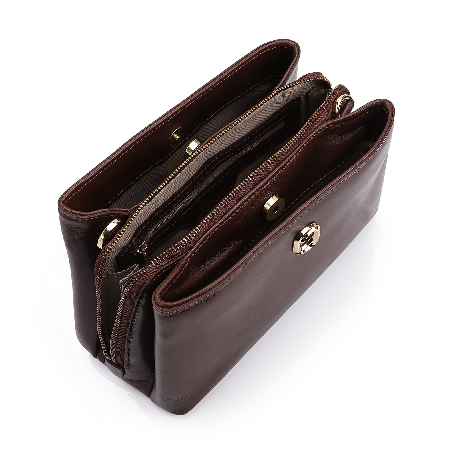 Bolsa Transversal Couro Marrom