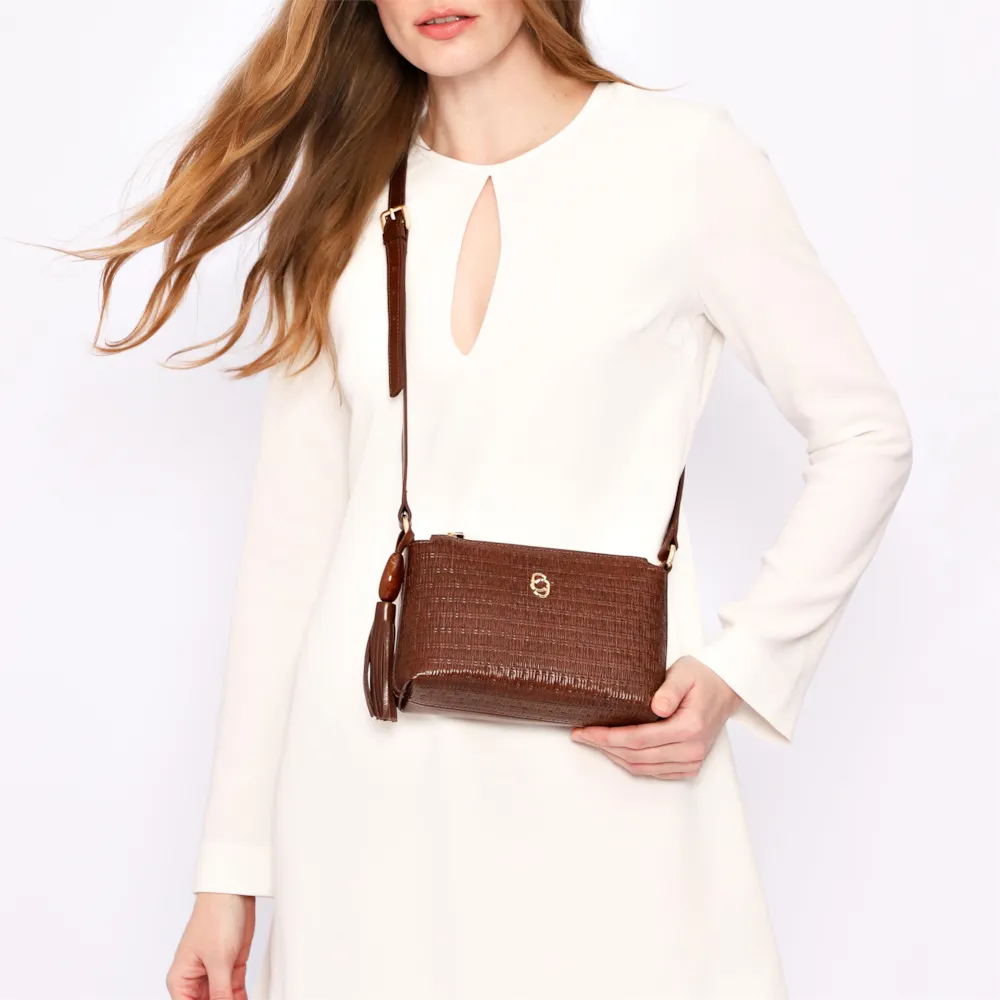 Bolsa Transversal Couro Marrom - imagem 2