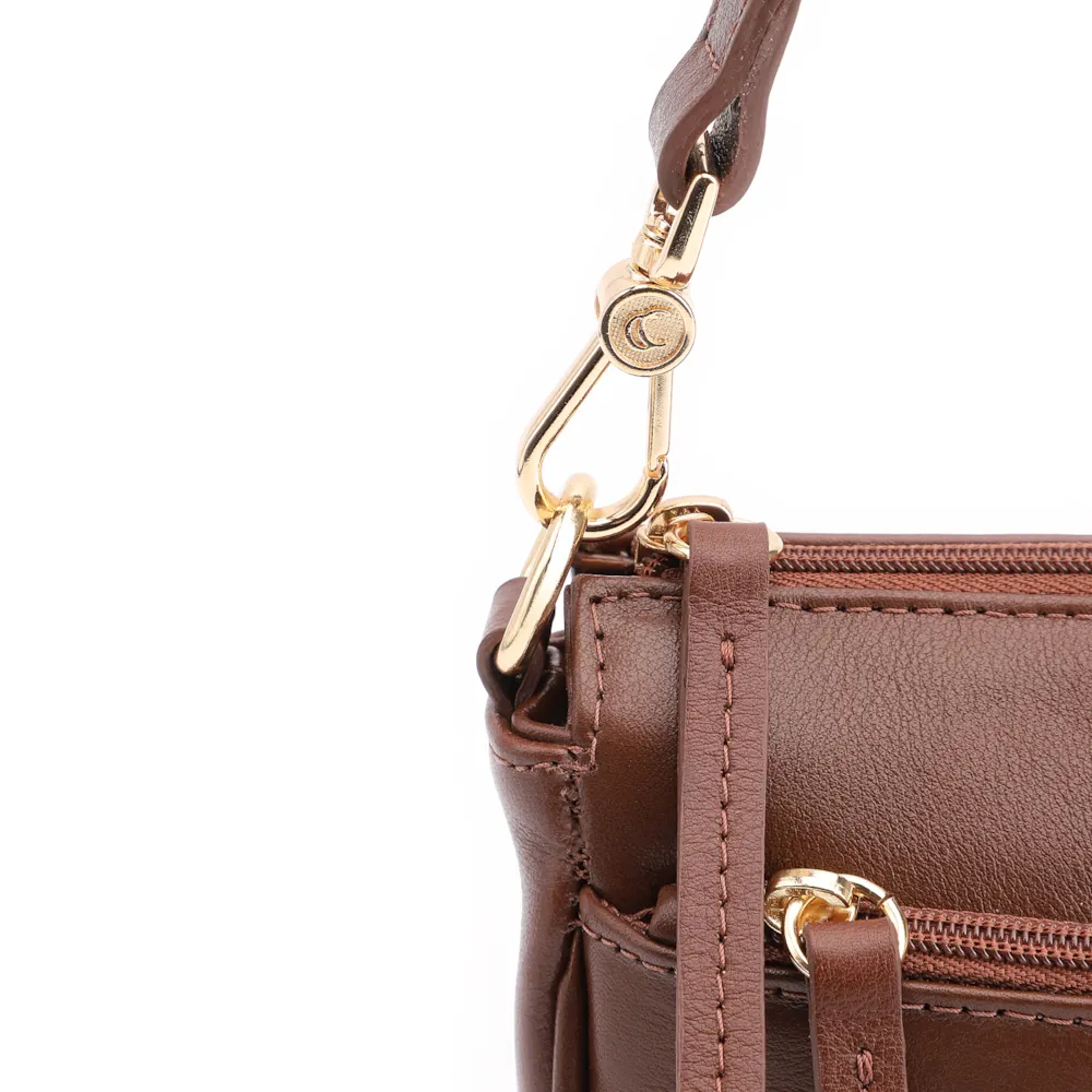 Bolsa Transversal Couro Marrom - imagem 7