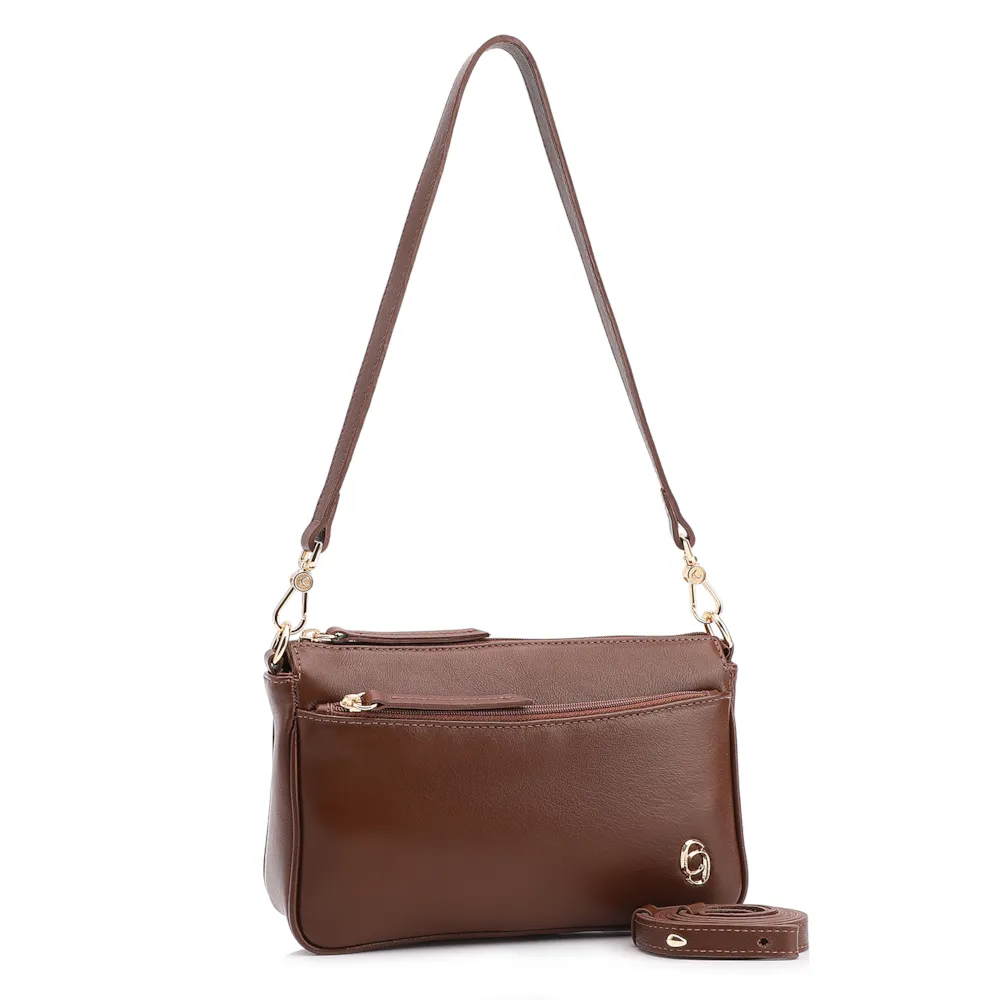 Bolsa Transversal Couro Marrom - imagem 2