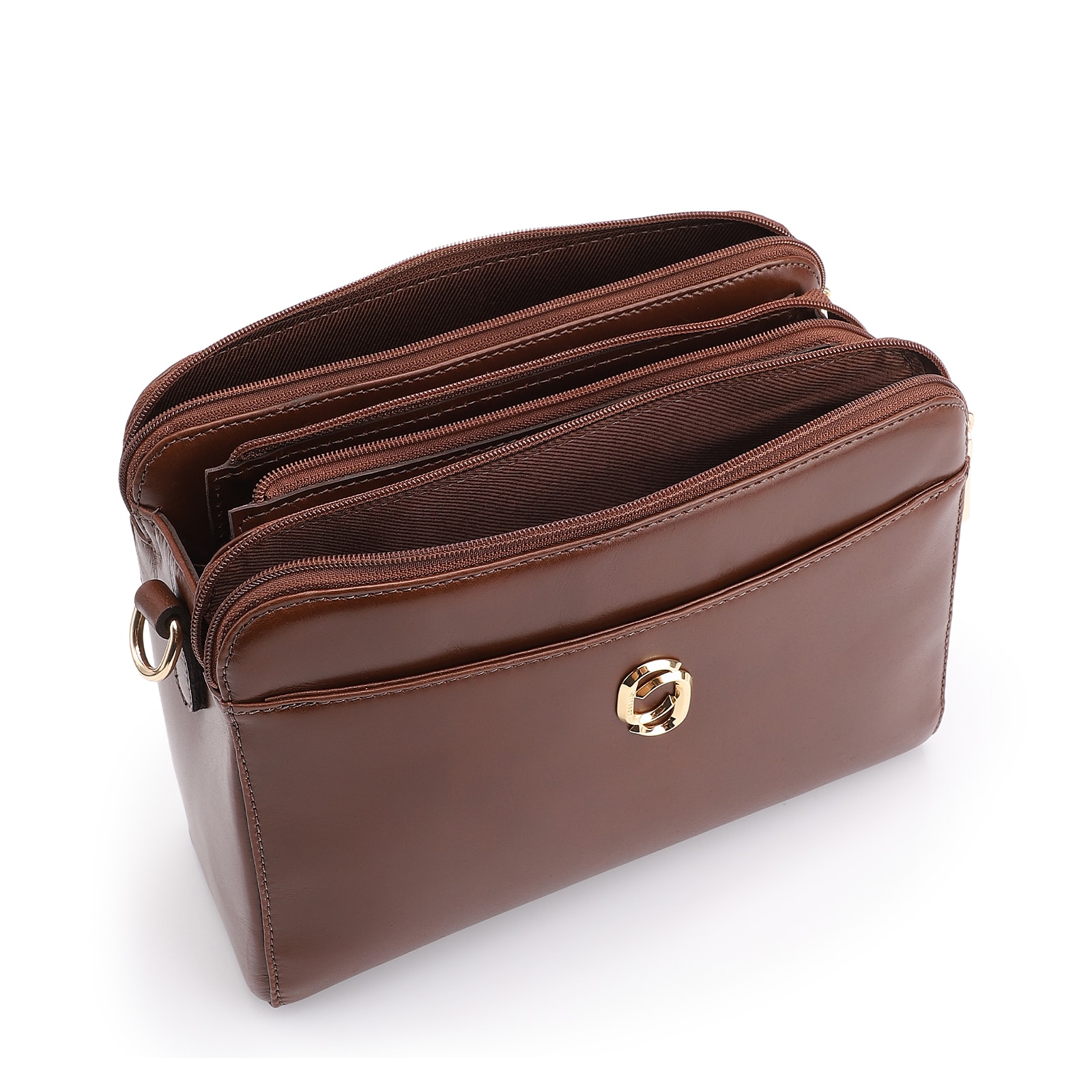 Bolsa Transversal Couro Marrom