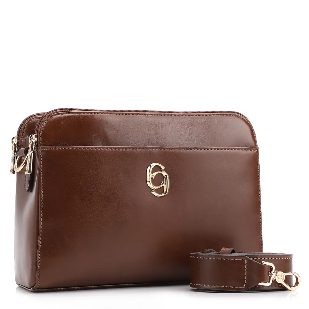 Bolsa Transversal Couro Marrom - imagem 2
