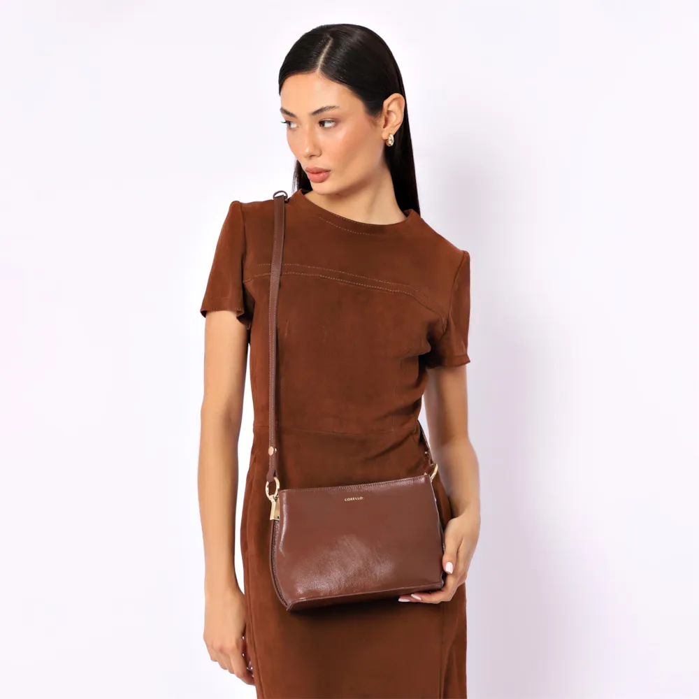 Bolsa Transversal Couro Marrom - imagem 2